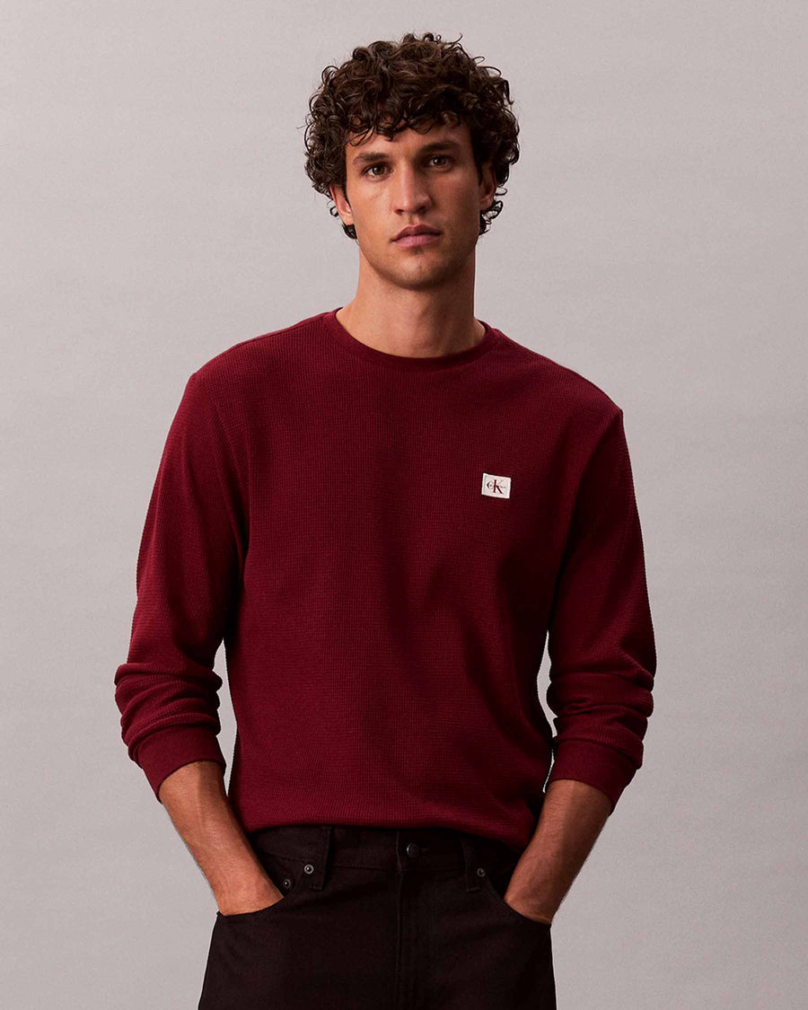 LS WAFFLE BADGE CREWNK TEE