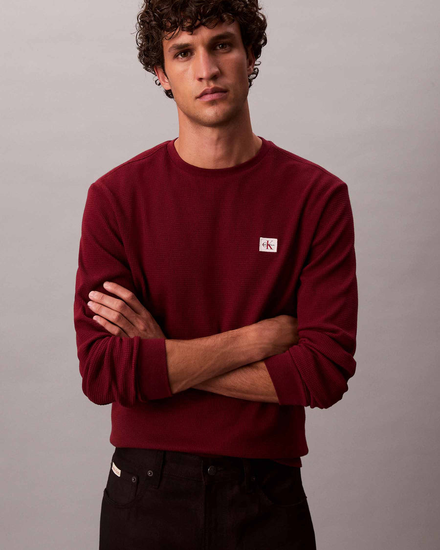 LS WAFFLE BADGE CREWNK TEE