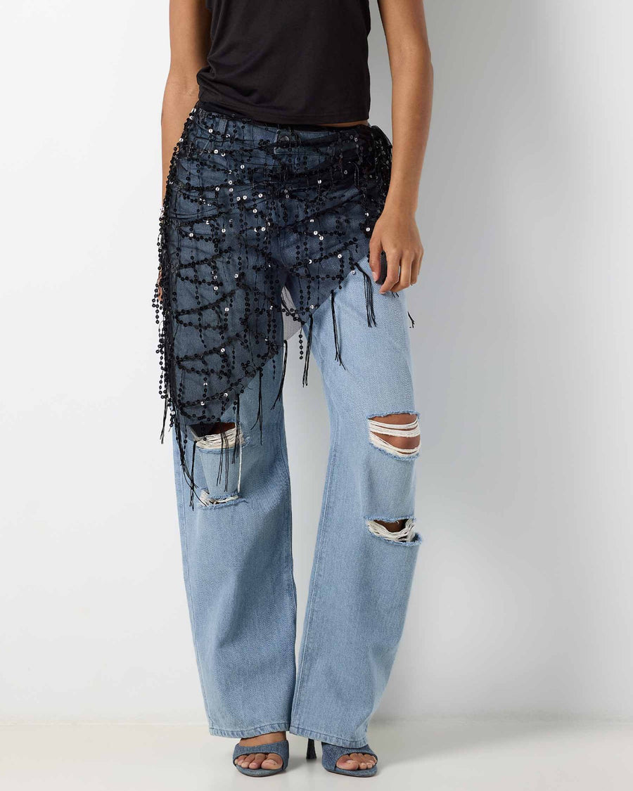 NMDAZZLE SEQUIN WRAP SKIRT