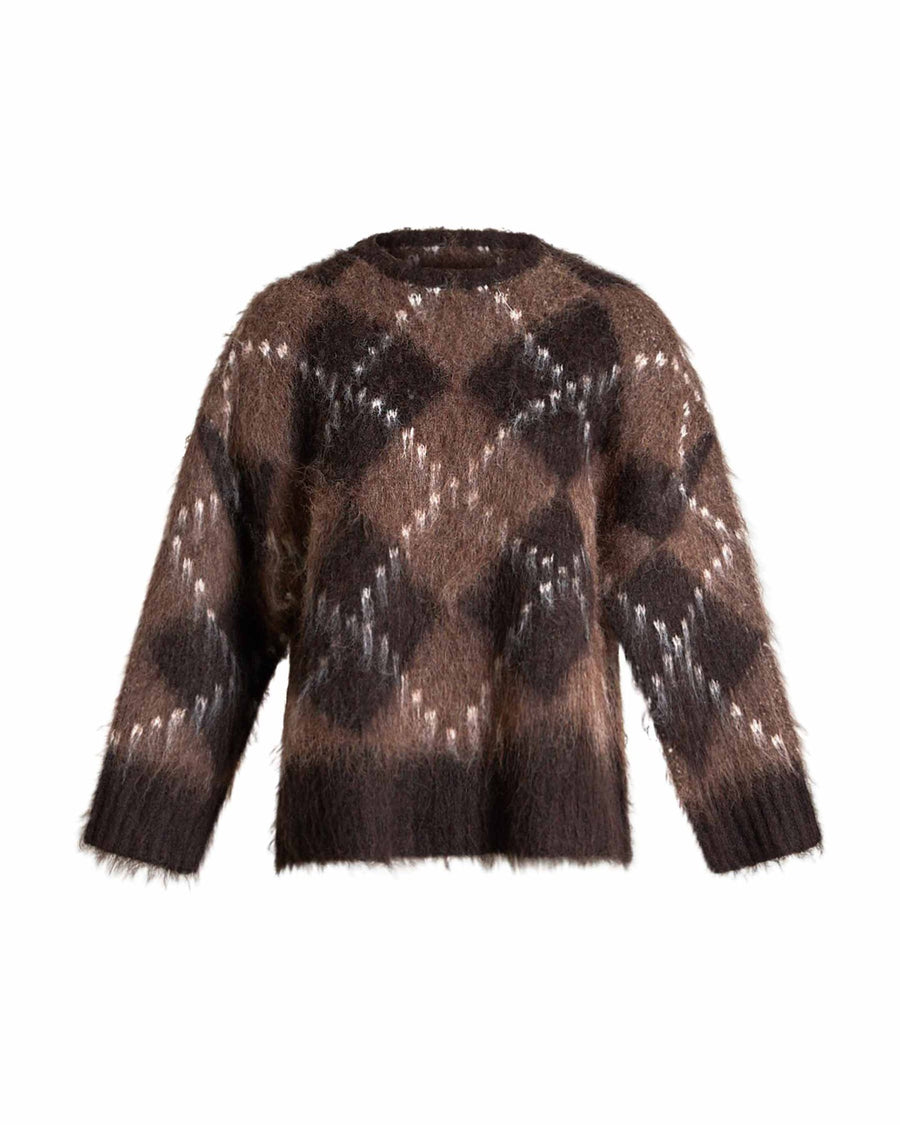 Tiviona check fluffy knit