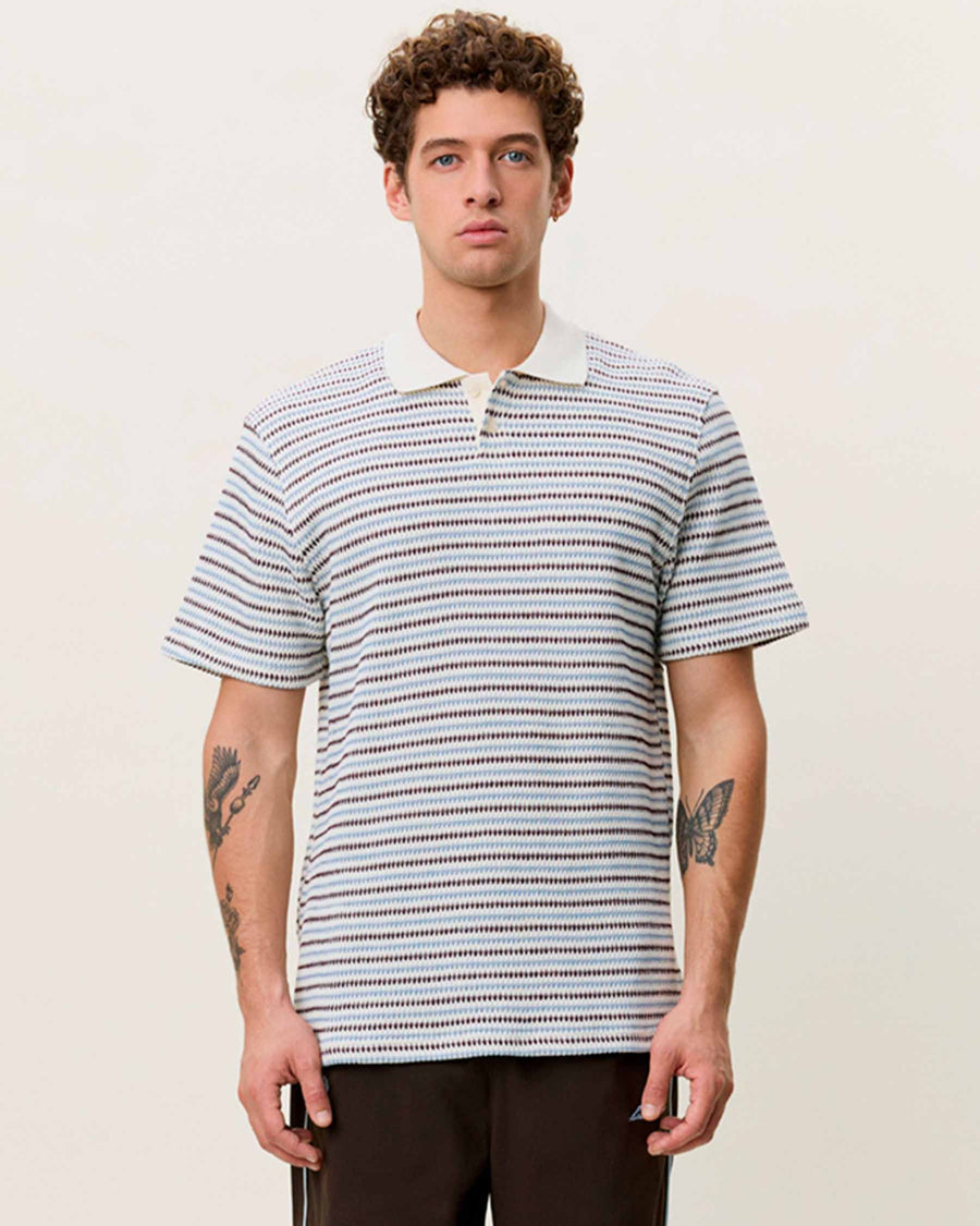 Knitted Stripe Polo