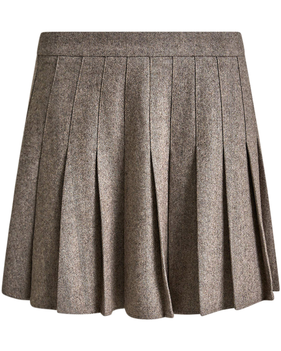 Olive herringbone skirt