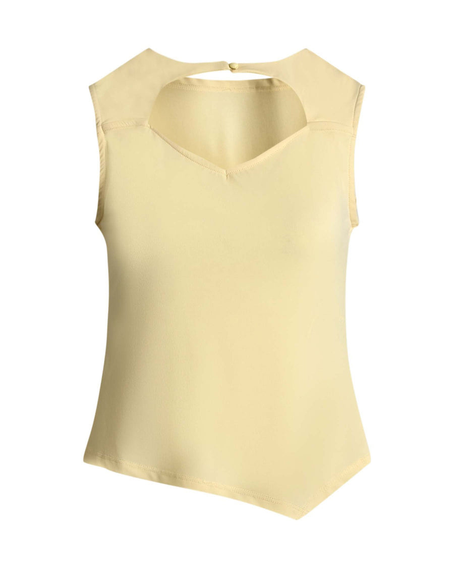 OBJLINA S/L CUT OUT O-NECK TOP