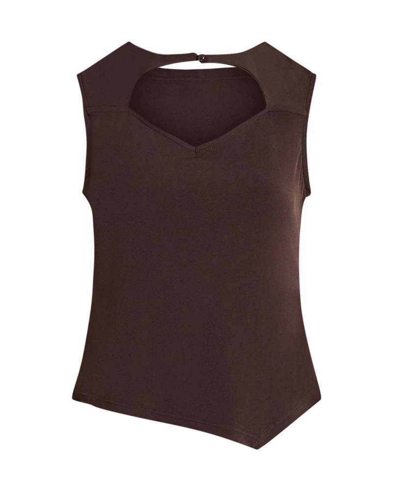 OBJLINA S/L CUT OUT O-NECK TOP