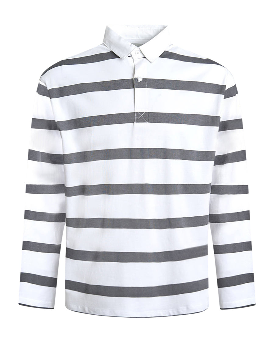 Striped polo ls tee