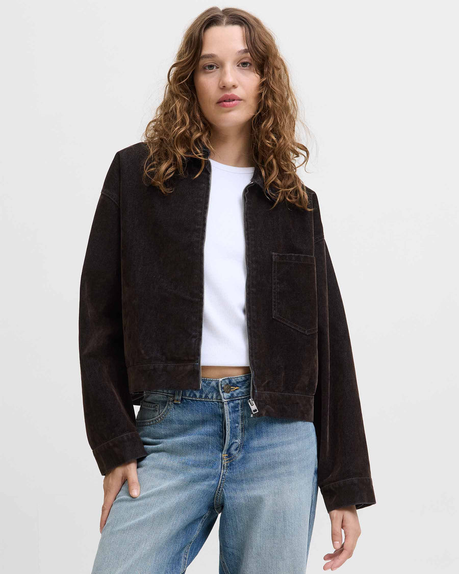 JXMIA FLOCK LS DENIM JACKET