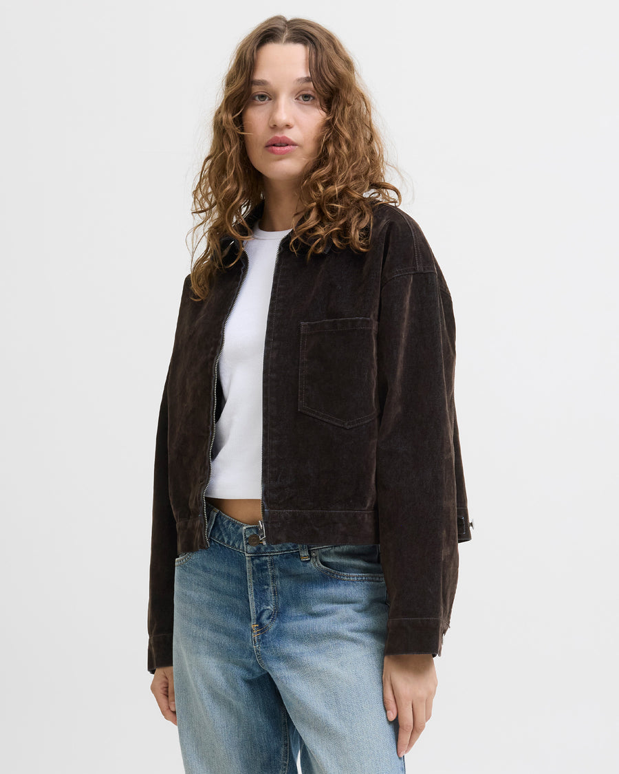 JXMIA FLOCK LS DENIM JACKET