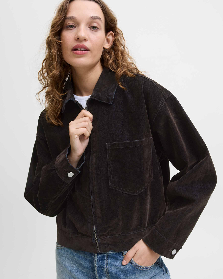 JXMIA FLOCK LS DENIM JACKET