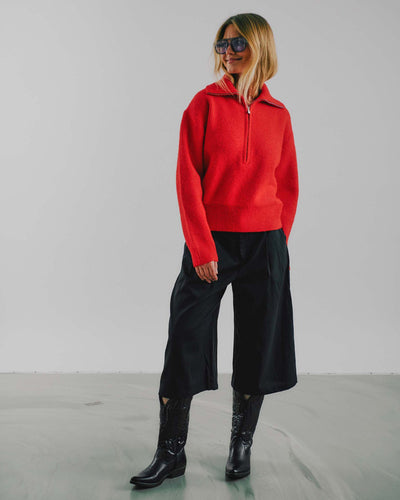 Anna Solid Zip BlouseThumbnail
