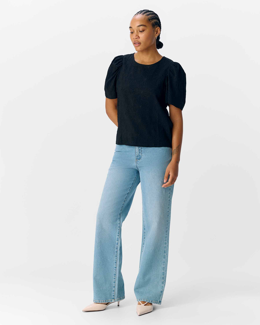 OBJILLY S/S RE O-NECK TOP