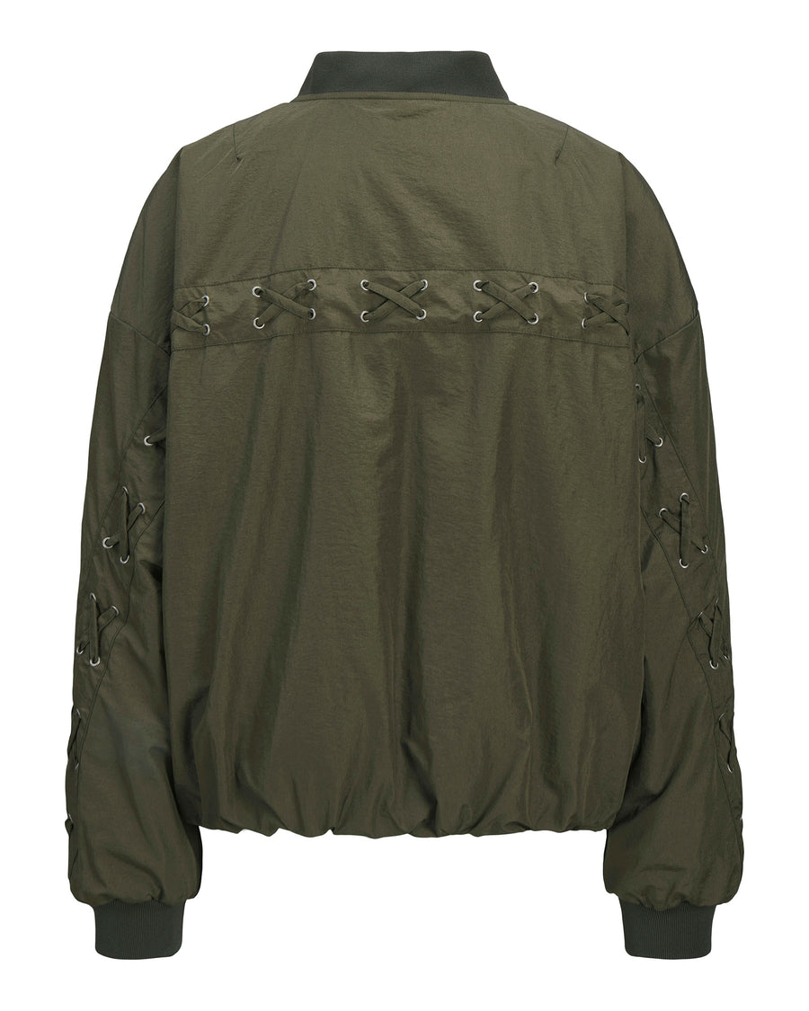 JXEMBER LACE UP BOMBER JACKET