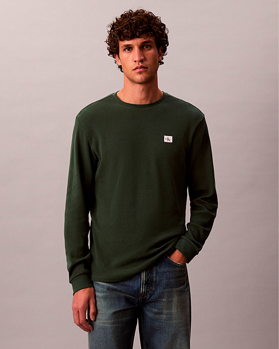 LS WAFFLE BADGE CREWNK TEE