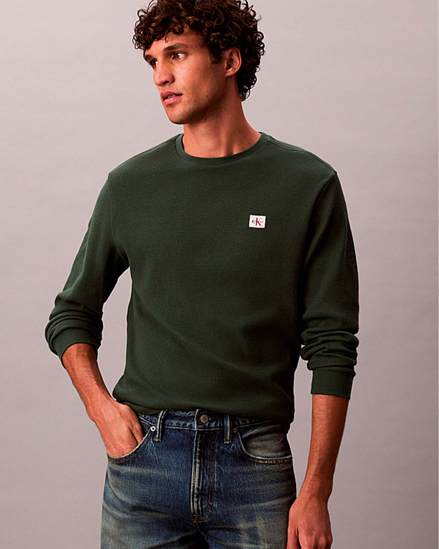 LS WAFFLE BADGE CREWNK TEE