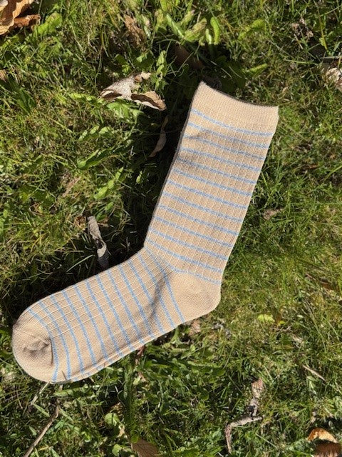 Purstripe glitter sock