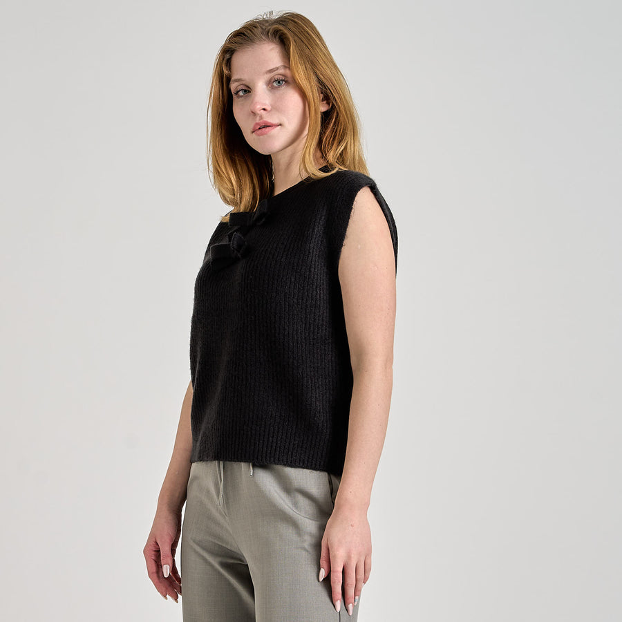 Pcgabby sl o-neck bow vest