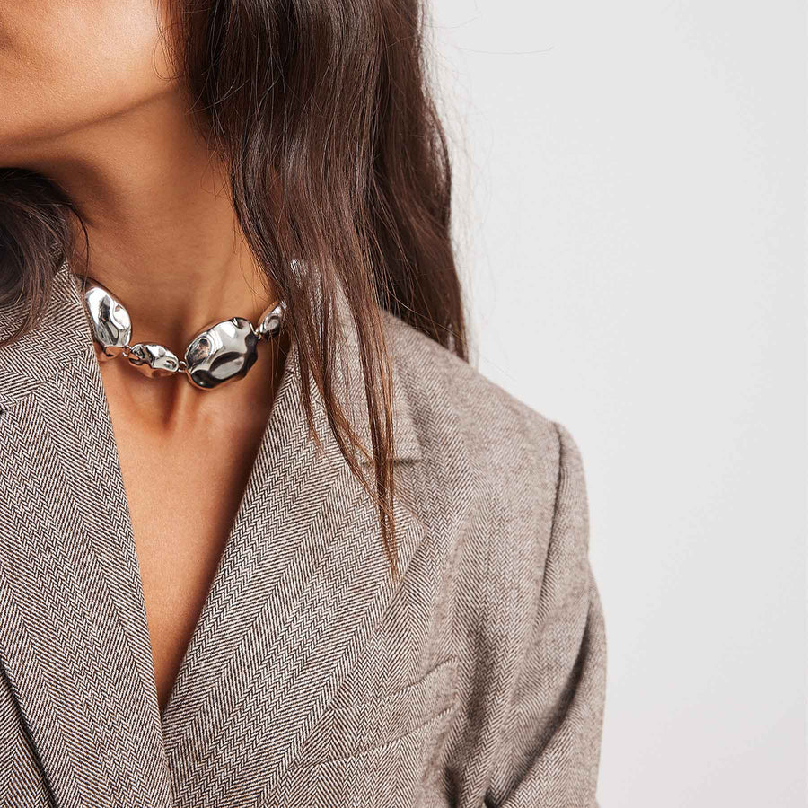 Oversized herringbone blazer