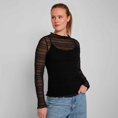 Vireeba mock neck l/s mesh topThumbnail