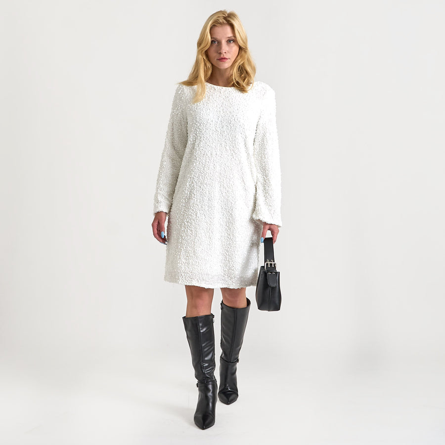 Viaria o-neck open back dress