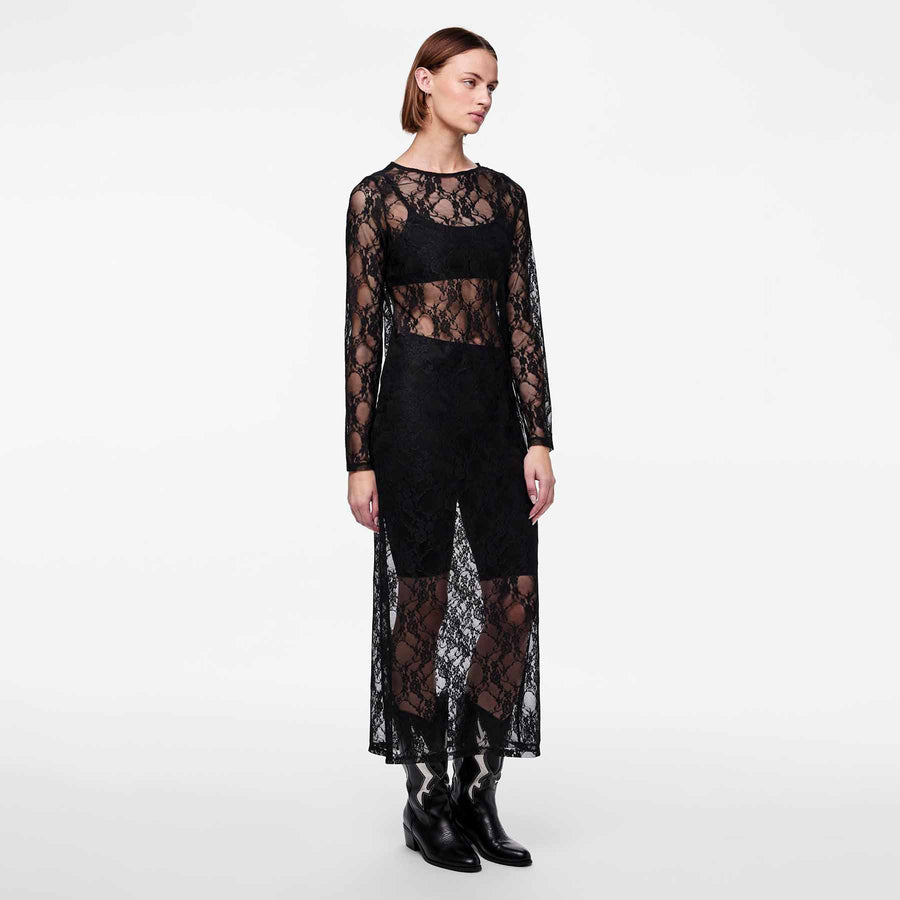 Pcnacy ls ankle lace dress