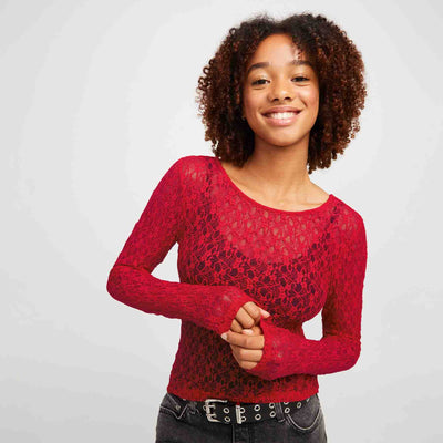 Jxleah lace ls deep back topThumbnail