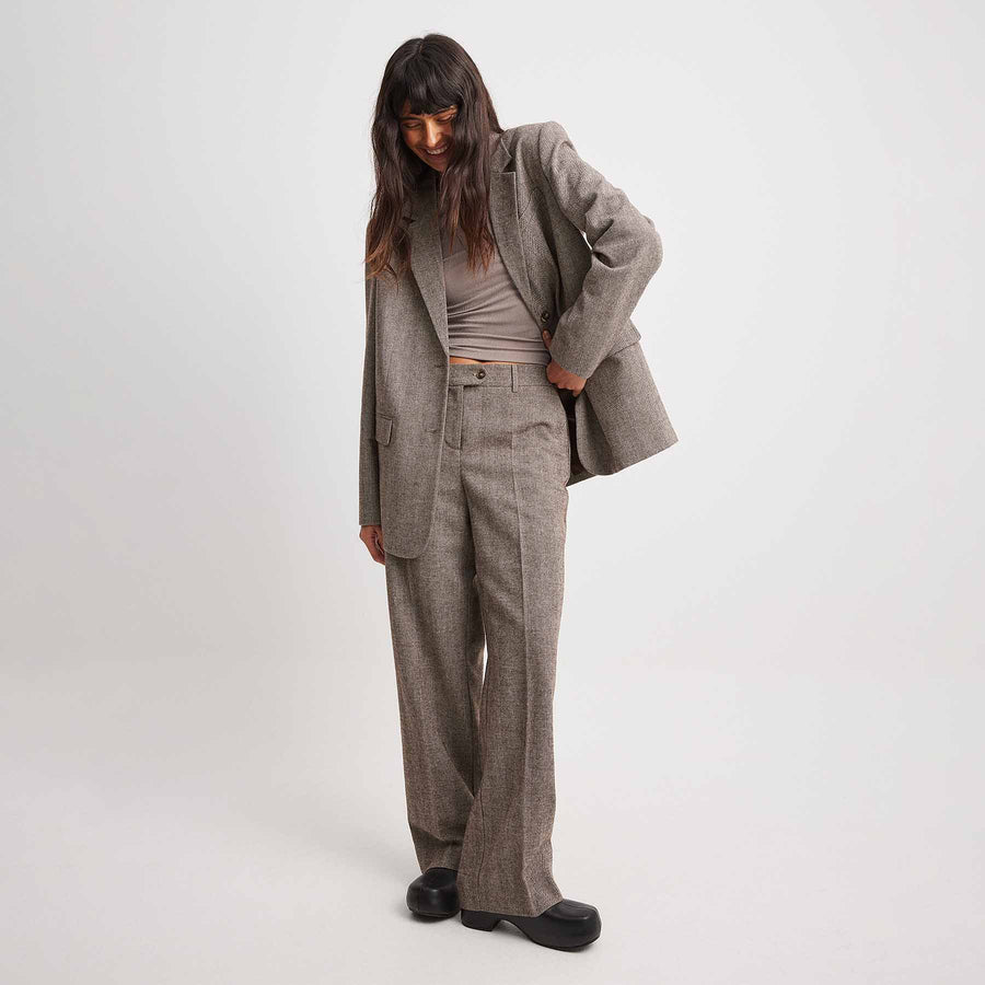 Oversized herringbone blazer