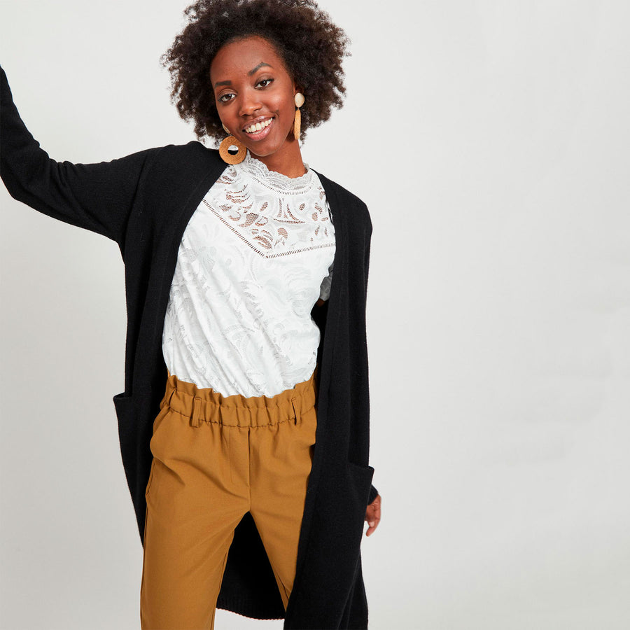 Viril long knit cardigan