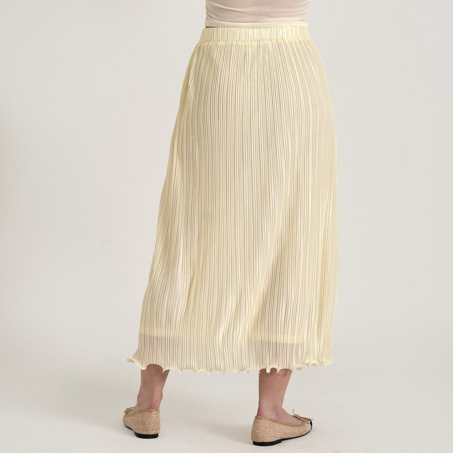 Plisse flounce detail skirt