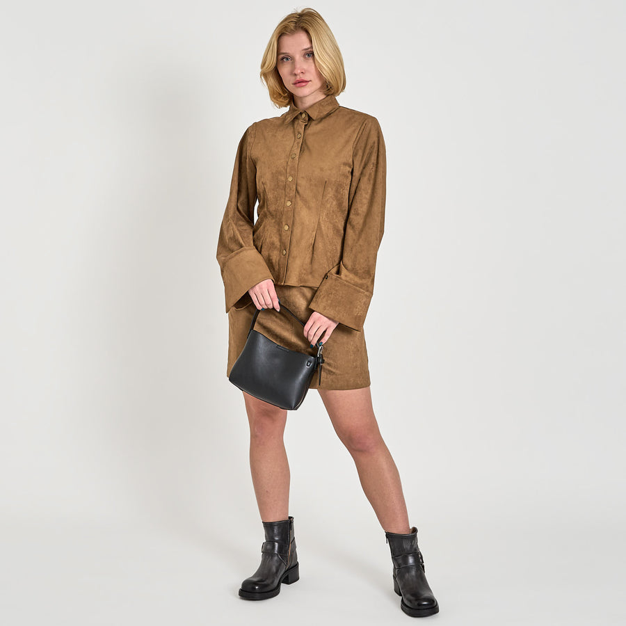 Leia faux suede shirt