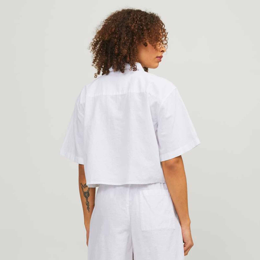 Jxlulu cropped linen shirt
