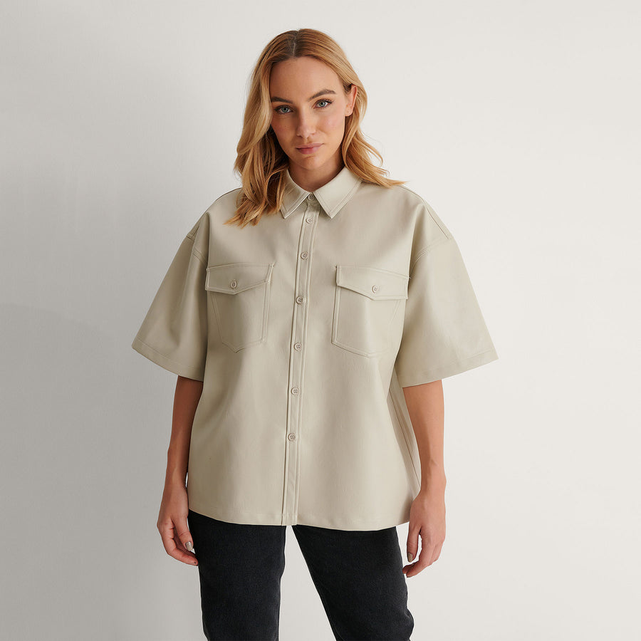 Oversized pu shirt