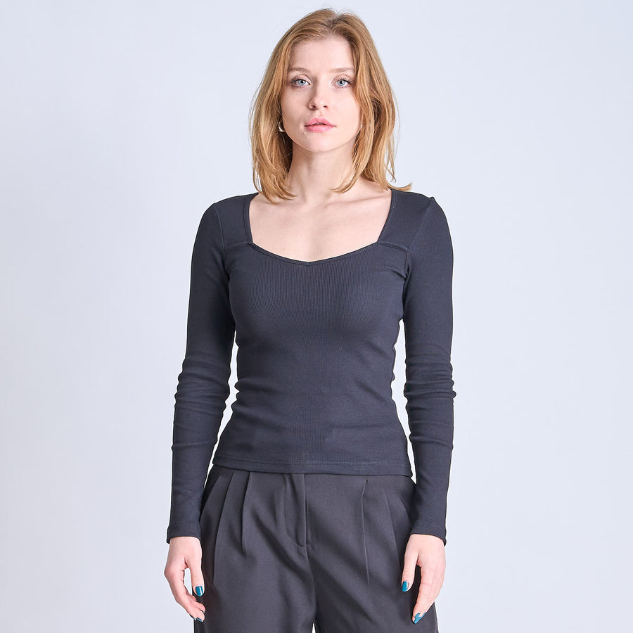 Purmynte heart neck blouse