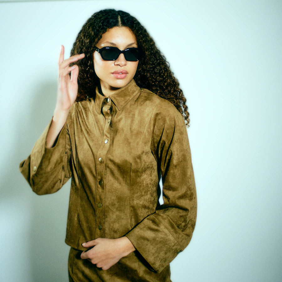 Leia faux suede shirt