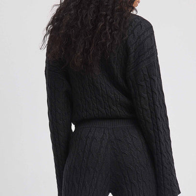 V-neck cable knit sweaterThumbnail