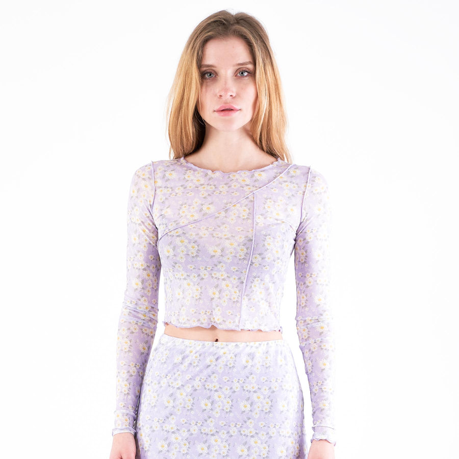 Sophia crop mesh blouse