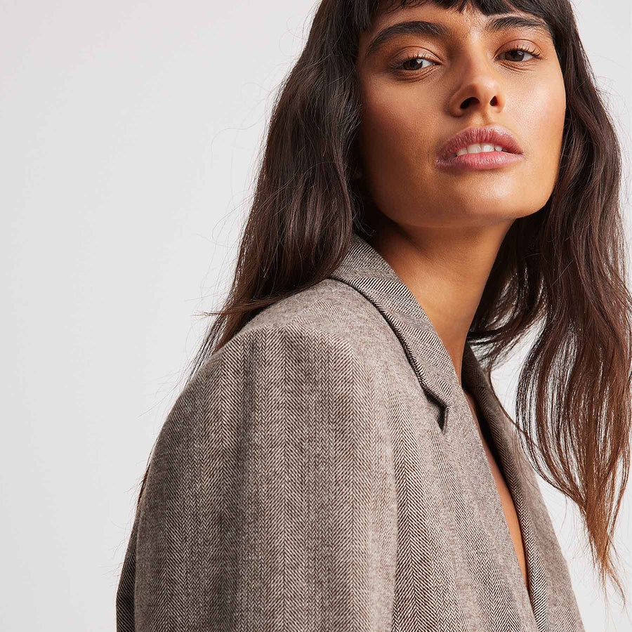 Oversized herringbone blazer