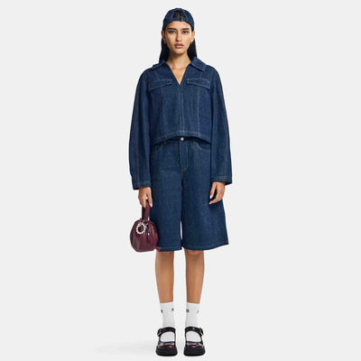 Pcfabia ls v-neck denim topThumbnail