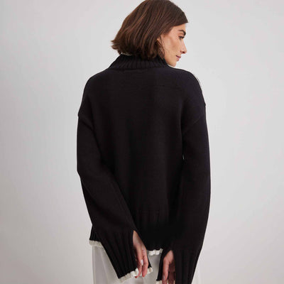 Contrast turtle neck sweaterThumbnail