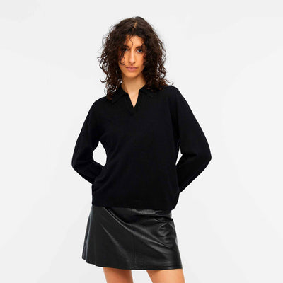 Objthess l/s v-neck knit poloThumbnail