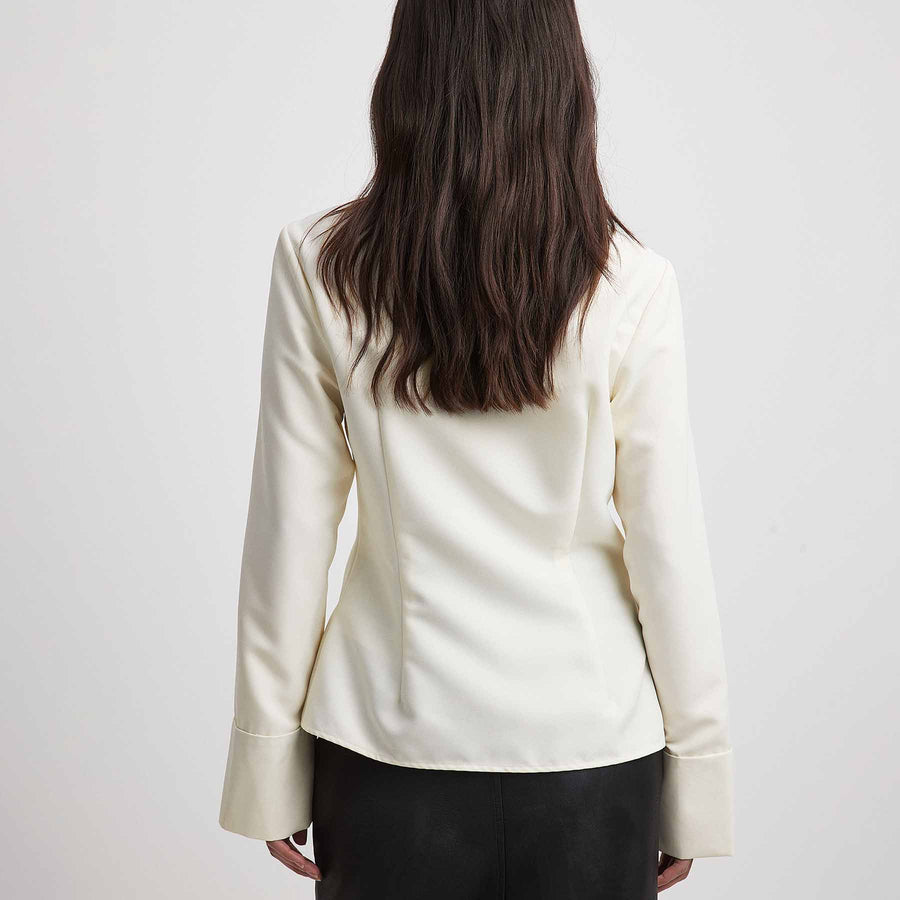 Woven tie detail blouse