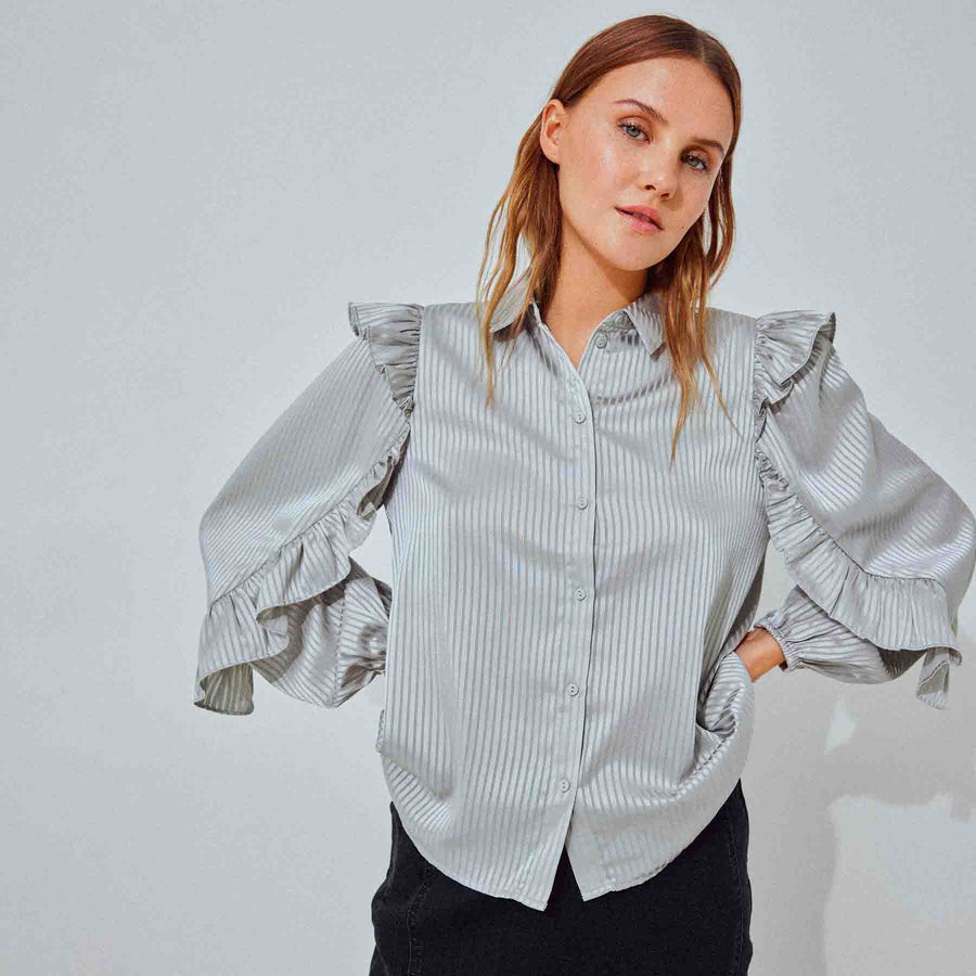 Vimile l/s ruffle shirt