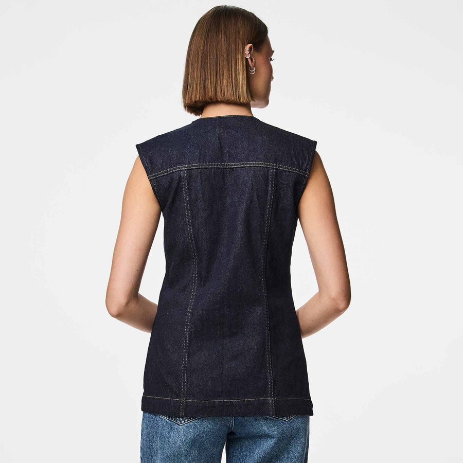 Pcnua sl fitted denim vest