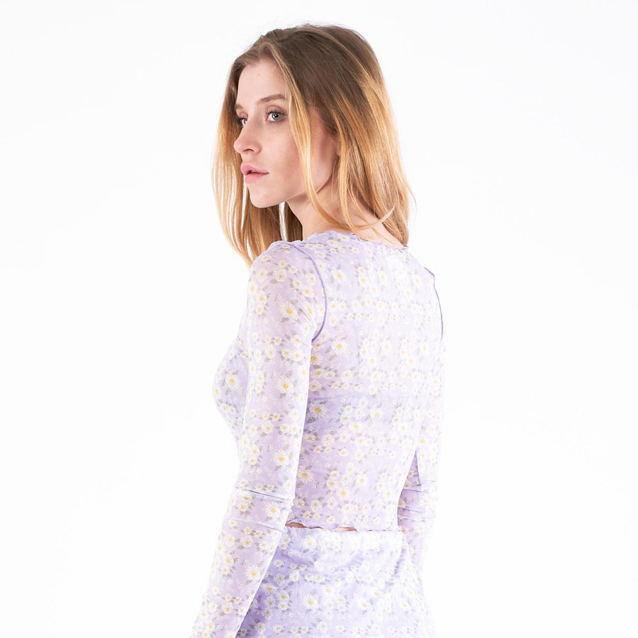 Sophia crop mesh blouse