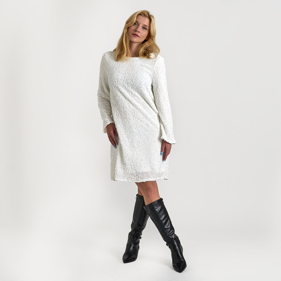 Viaria o-neck open back dress