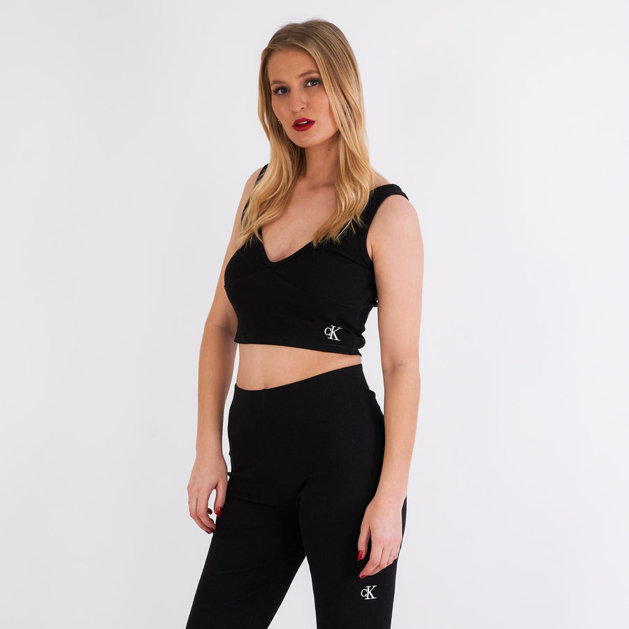 Ck rib crop top