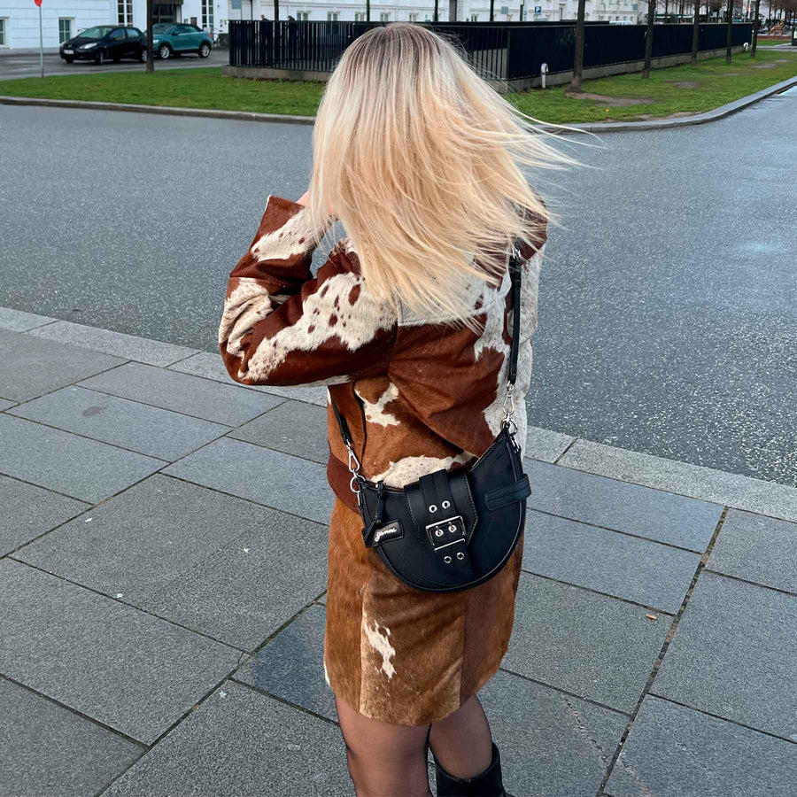 Jxenya cow leather short jacket