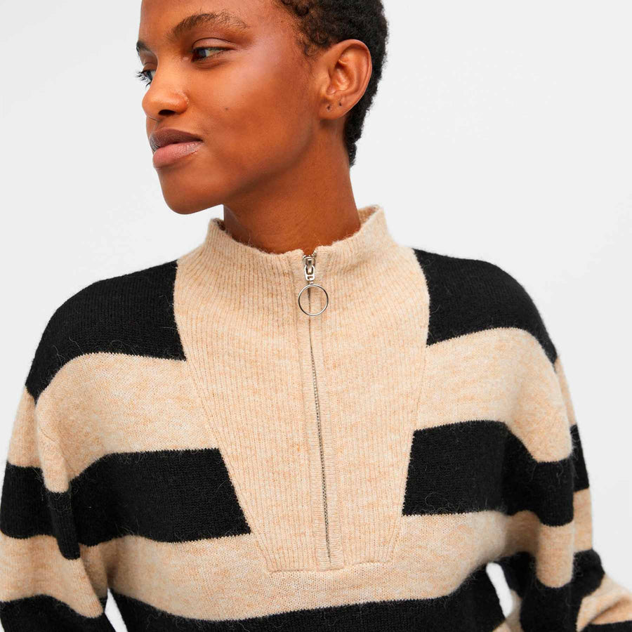 Objminna l/s zip knit dress