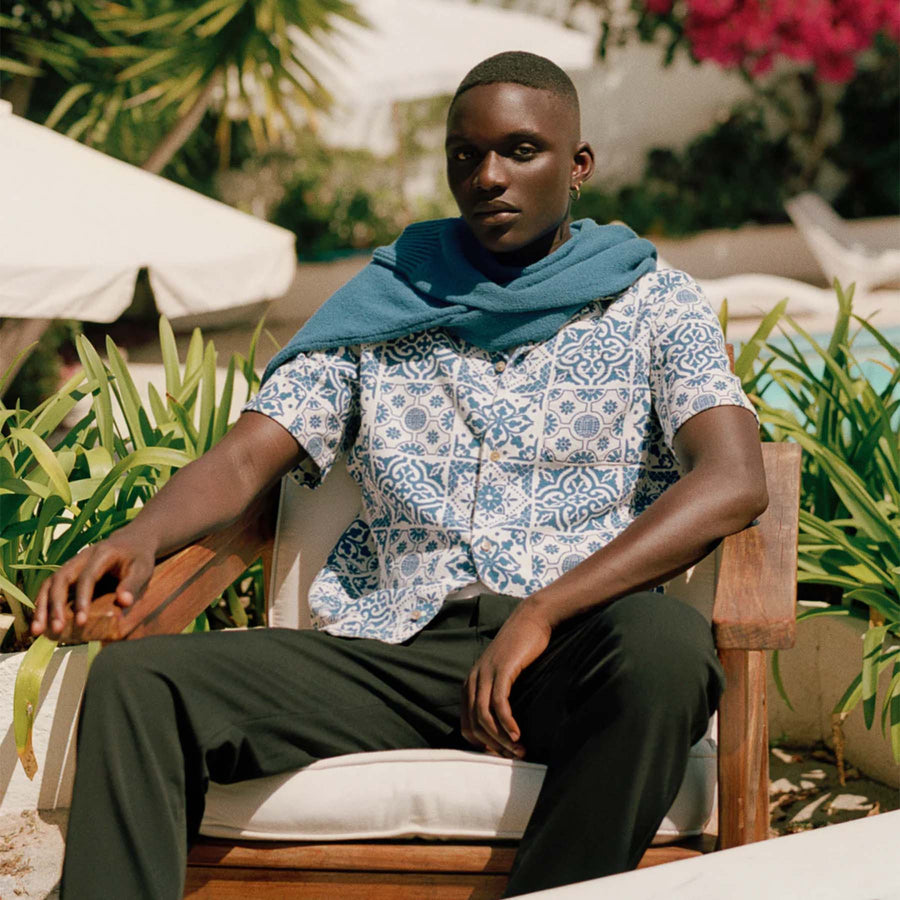 Tile cotton ss shirt