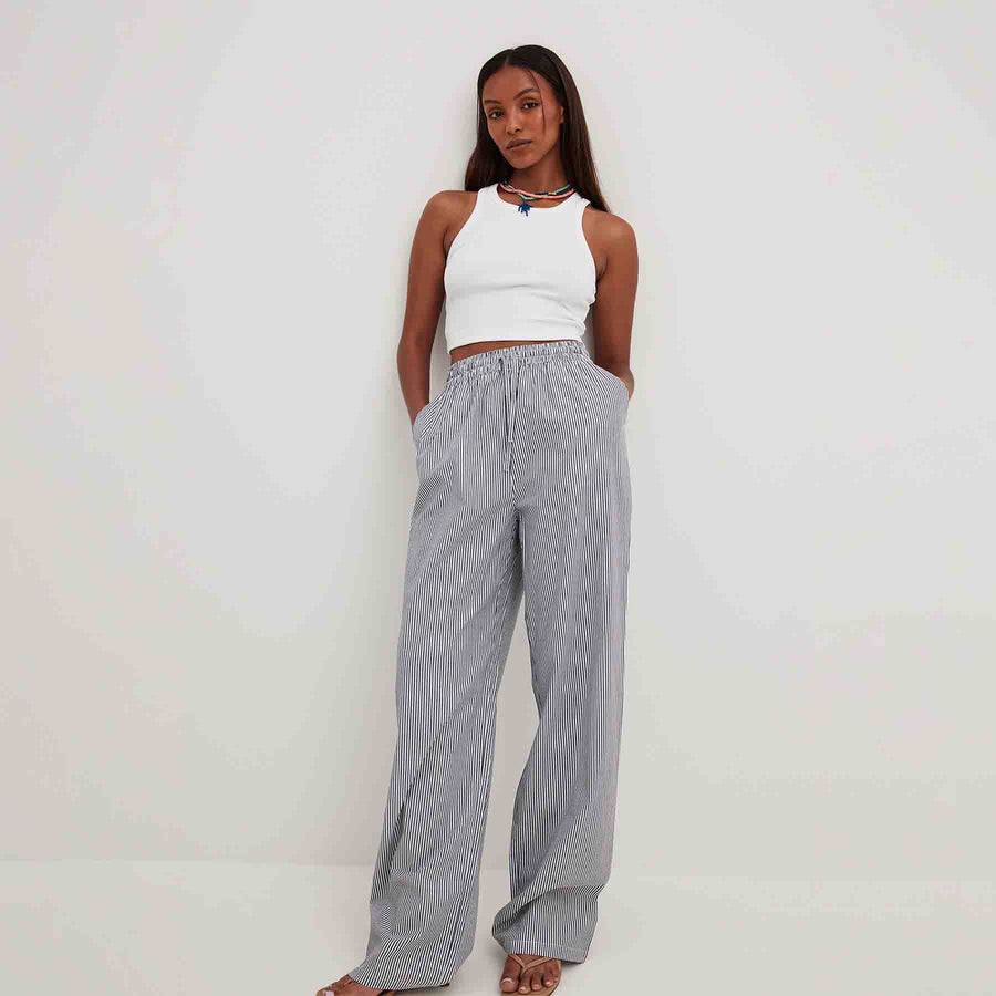 Striped cotton pants