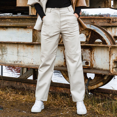 Straight leg pu pantThumbnail