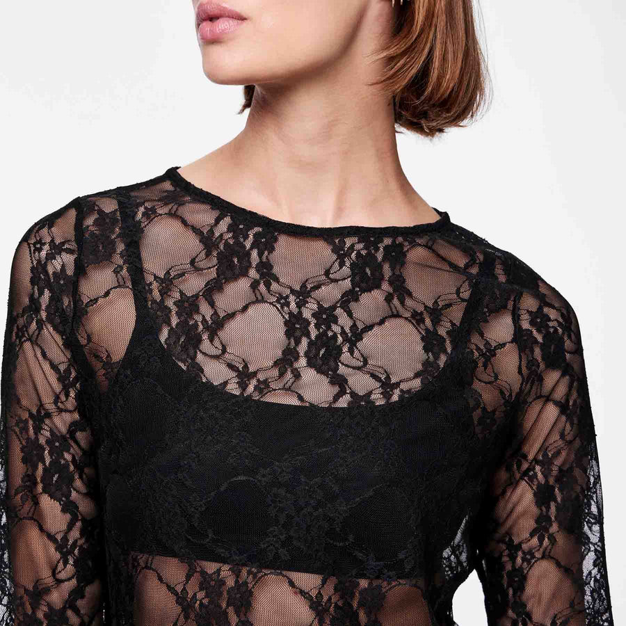 Pcnacy ls ankle lace dress